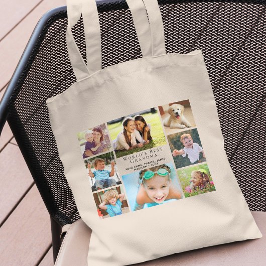 世界のおばあ最高のあちゃんコラージュパーソナライズされた トートバッグ