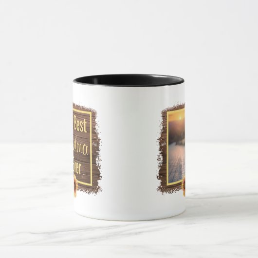 世界のおばあ最高のちゃんフォトコーヒーマグ マグカップ (中央)