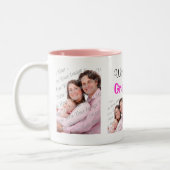 世界のおばあ最高のちゃん写真マグピンク ツートーンマグカップ (左)