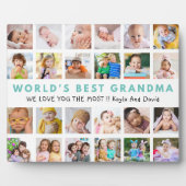 世界のおばあ最高のちゃん孫24写真コラージュ フォトプラーク (正面)