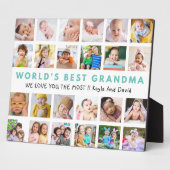 世界のおばあ最高のちゃん孫24写真コラージュ フォトプラーク (側面)