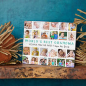 世界のおばあ最高のちゃん孫24写真コラージュ フォトプラーク (側面)