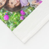 世界のおばあ最高のちゃん孫24写真コラージュ フリースブランケット (角)