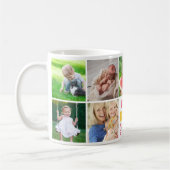 世界のおばあ最高のちゃん孫9フォトコラージュ コーヒーマグカップ (左)