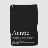 世界のおばさ最高のん、おばさんの定義タイポグラフィ ゴルフタオル (正面)