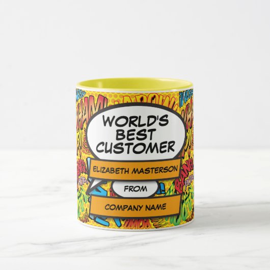 世界のお客様最高の向けおもしろい漫画書 マグカップ (中央)