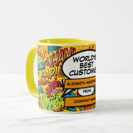 世界のお客様最高の向けおもしろい漫画書 マグカップ (正面左)