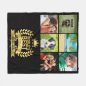 世界のお最高のじさんの写真コラージュ金ゴールドブラック フリースブランケット (正面(横))