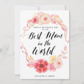 世界のお母さん最高のに幸せな母の日カード カード (正面)