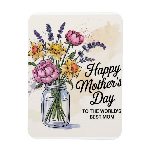 世界のお母さ最高のん マグネット (縦)