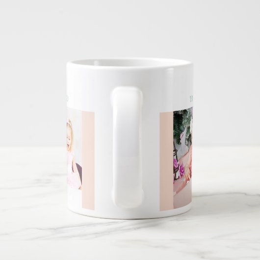 世界のお目出とう最高のクリスマスのおばあちゃん4枚の写真 ジャンボコーヒーマグカップ (裏面)