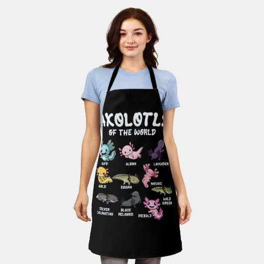 世界のかわいいかわいいAxolotl恋人Oc エプロン (着用した状態)