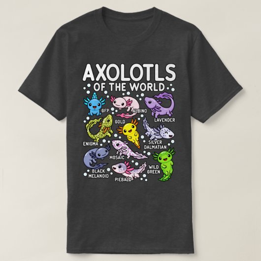 世界のかわいいかわいいAxolotl Tシャツ (デザイン正面)