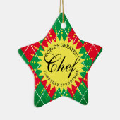 世界のすばらしいシェフのアーガイル柄のなクリスマスのオーナメント セラミックオーナメント (右)