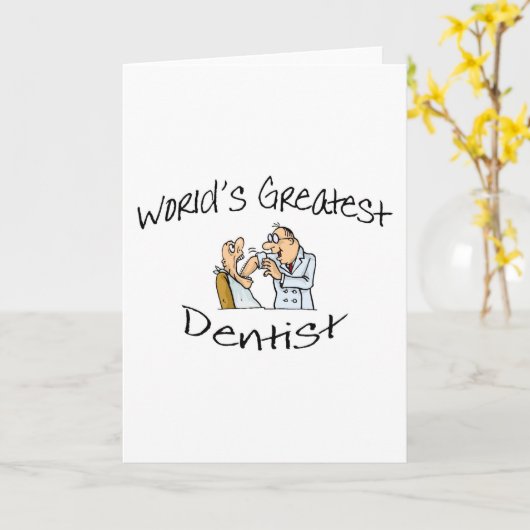 世界のすばらしい歯科医の開いた広い カード (黄色い花)
