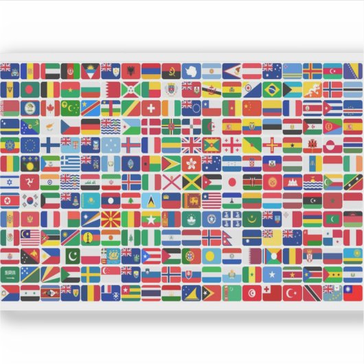 世界のすべての国の国旗 シール (正面)
