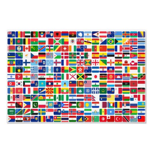 世界のすべての国の国旗 フォトプリント            (正面)