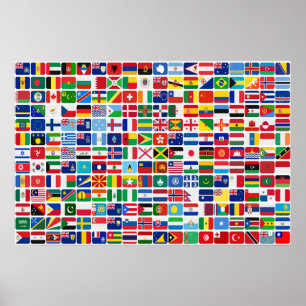 世界のすべての国の国旗 ポスター