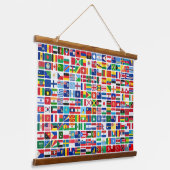 世界のすべての国の国旗 吊り下げ型タペストリー (傾斜あり)