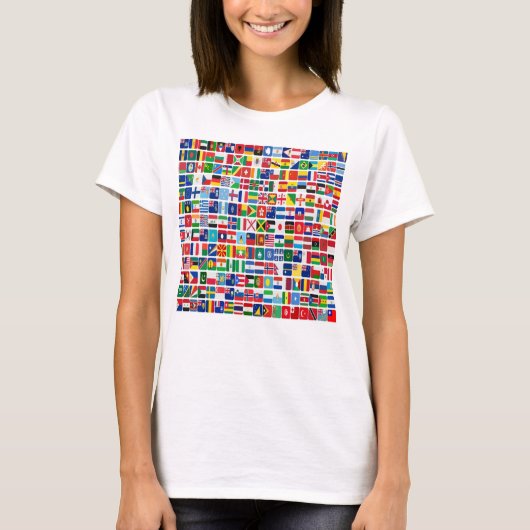 世界のすべての国の国旗 Tシャツ (正面)