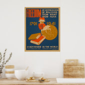 世界のどこでも自由WPAヴィンテージポスター ポスター (キッチン)