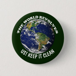世界のまわりにが地球保の日を思い起こす 缶バッジ