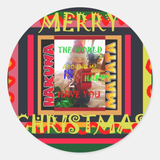 世界のまわりにの私が私を輝かせてうれしい ラウンドシール (正面)