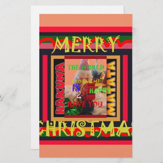 世界のまわりにの私が私を輝かせてうれしい 便箋 (正面/裏面)