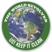 世界のまわりには大き保なビニールを持ち上げる シール (正面)