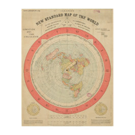 世界のアレキサンダーGleasonの新しい標準的な地図 ウッドウォールアート