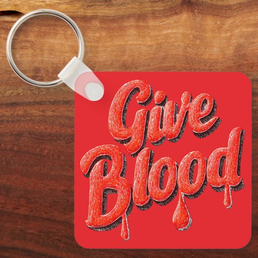 世界のアワレ与えンの血源日血文字 キーホルダー (正面)