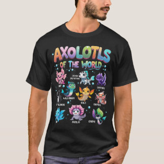 世界のウーパールーパー 可愛い かわいい Tシャツ