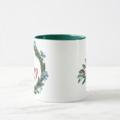 世界のエバーグリーンリースクリスマスへの喜び マグカップ (中央)