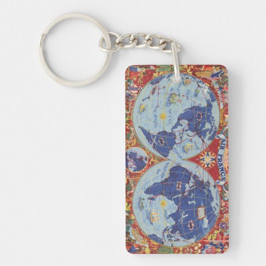 世界のエールフランスの地図 キーホルダー (正面)