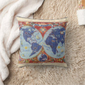 世界のエールフランスの地図 クッション (ブランケット)