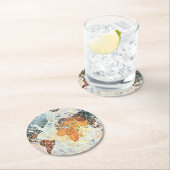 世界のエール・アフリックの地図 ラウンドペーパーコースター (インサイチュ)