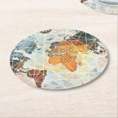 世界のエール・アフリックの地図 ラウンドペーパーコースター (アングル)