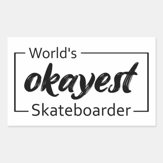 世界のオカイエストスケートボーダー 長方形シール (正面)
