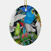 世界のオーナメントのオウム セラミックオーナメント (右)