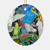 世界のオーナメントのオウム セラミックオーナメント (左)