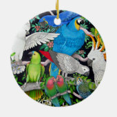 世界のオーナメントのオウム セラミックオーナメント (裏面)