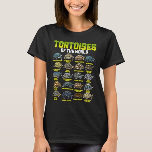 世界のカメ リクガメ ペット 動物 Tシャツ (正面)