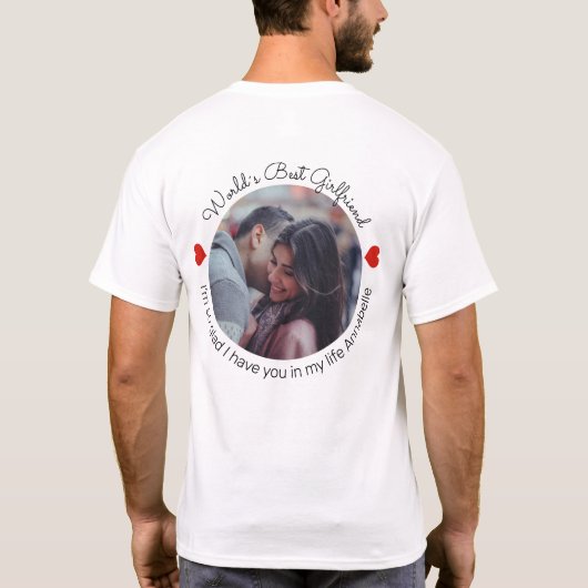 世界のガールフレンド最高のスラウンドのカスタム写真 Tシャツ (裏面)