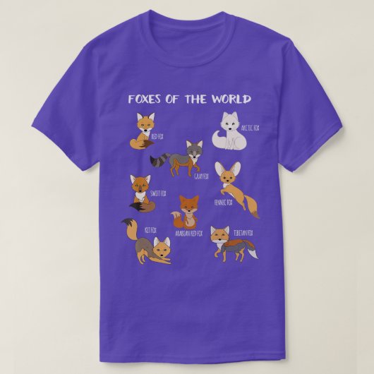 世界のキツネおもしろいキツネ動物T Tシャツ (デザイン正面)