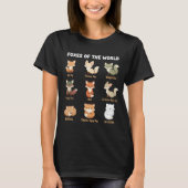 世界のキツネ かわいいキツネの品種コレクション Tシャツ (正面)