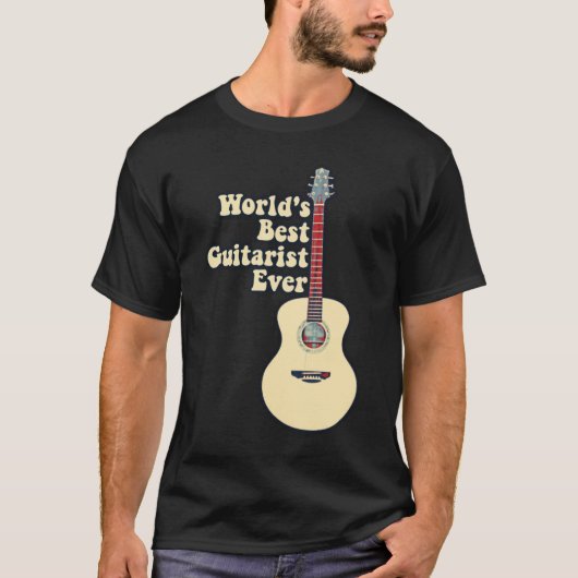 世界のギタ最高のリスト。やる気を起こさせる引用文 Tシャツ (正面)