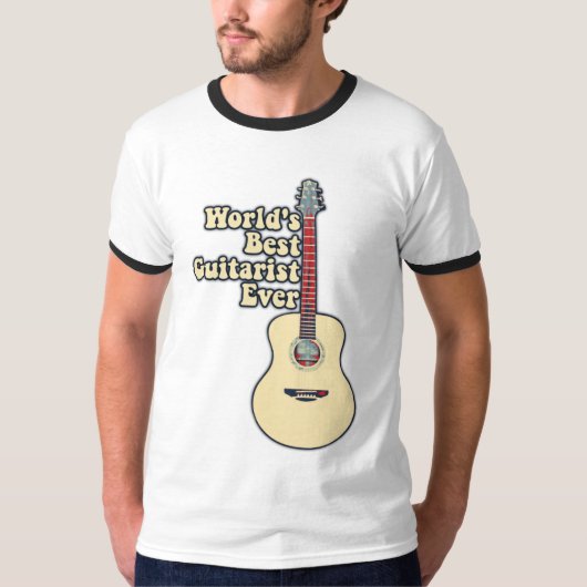 世界のギタ最高のリスト。やる気を起こさせる引用文 Tシャツ (正面)