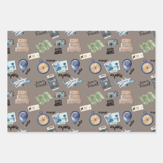 世界のギフトラップを探索する ラッピングペーパーシート (正面2)