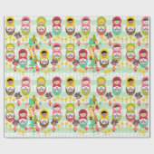 世界のギフト用包装紙のまわりの単一性 ラッピングペーパー (フラット)