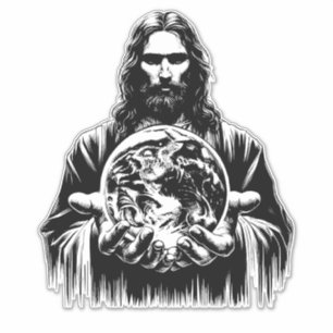 世界のクリスチャン・アートを保持するイエス・キリスト シール